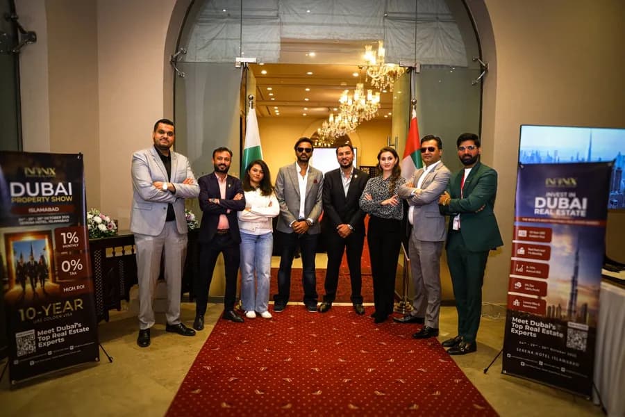 Dubai real estate roadshow team at an international hotel venue