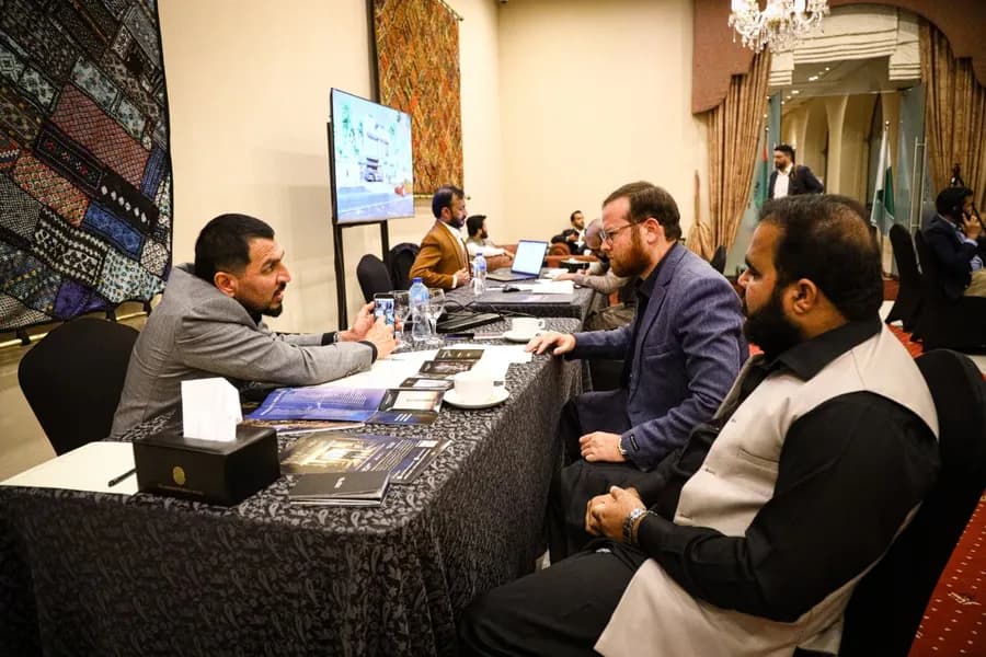 One-to-one client meetings during a roadshow event